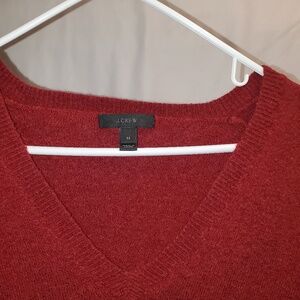 2for$30 J. Crew red v-neck long sleeve with pockets top sweater blouse winter